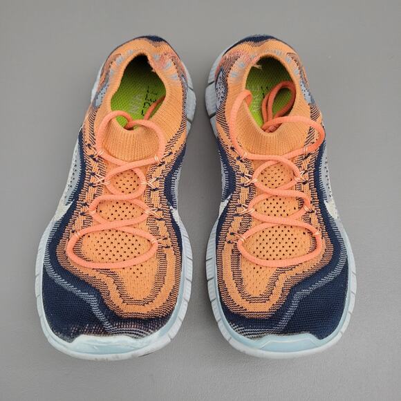 Nike Womens Free 5.0 Flyknit 615806-614 Orange Running Shoes Sneakers Size 6.5 - Picture 9 of 16